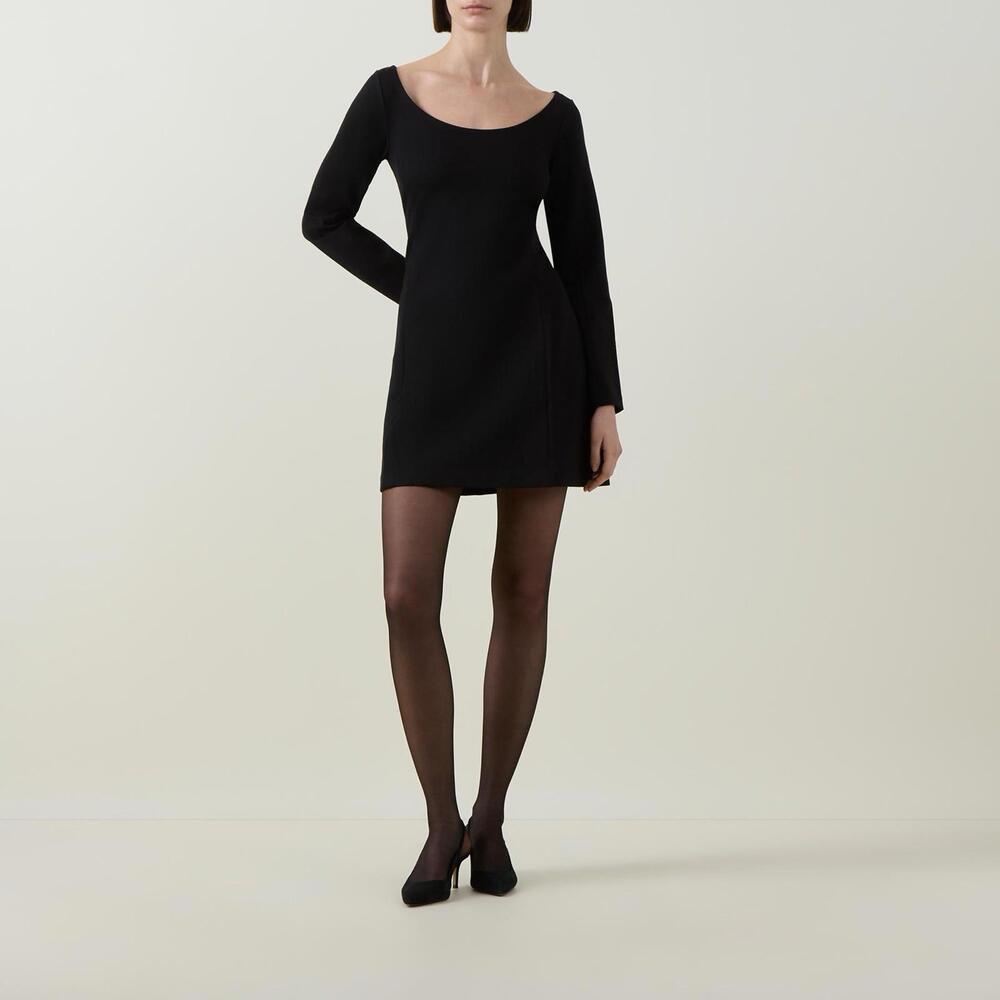New SPANX Ballet Ponte Long Sleeve Mini Dress In Black Size S $168 - Picture 4 of 11